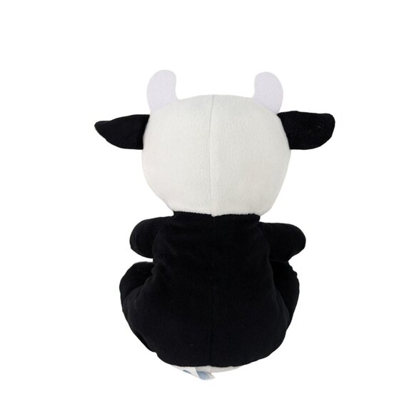 CalPlush Cow Plush 11" Black & White Stuffed Animal Toy Bull Pink Bow - Picture 2 of 6